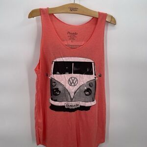 Pnutda Voltzwagon Type 2 Salmon Tank Top Lightweight‎ Mens Size Large-13Z